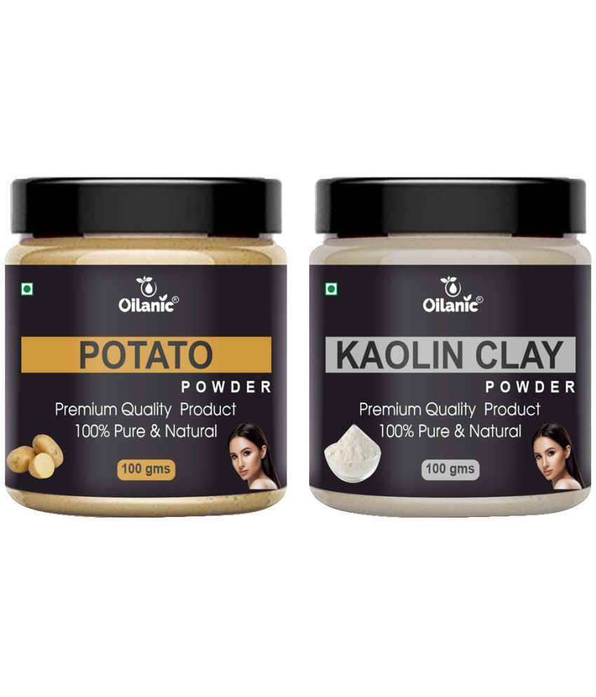     			Oilanic 100% Pure Potato Powder & Kaolin Clay Powder For Skin Hair Mask 200 g Pack of 2