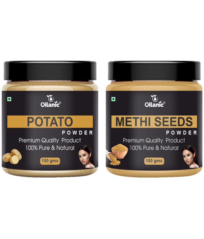     			Oilanic 100% Pure Potato Powder & Methi Powder For Skin Hair Mask 200 g Pack of 2