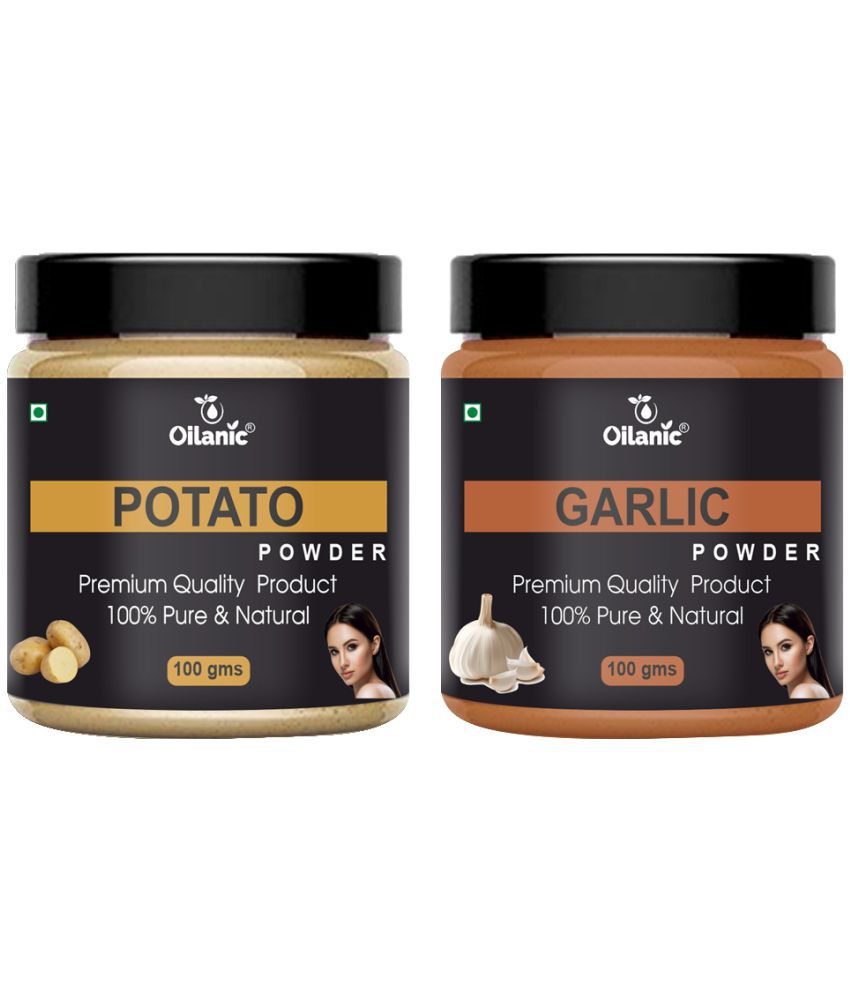     			Oilanic 100% Pure Potato Powder & Garlic Powder For Skin Hair Mask 200 g Pack of 2