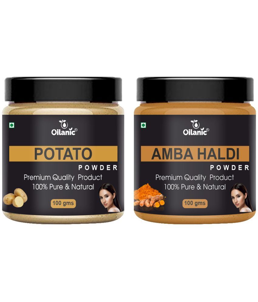     			Oilanic 100% Pure Potato Powder & Amba Haldi Powder For Skin Hair Mask 200 g Pack of 2