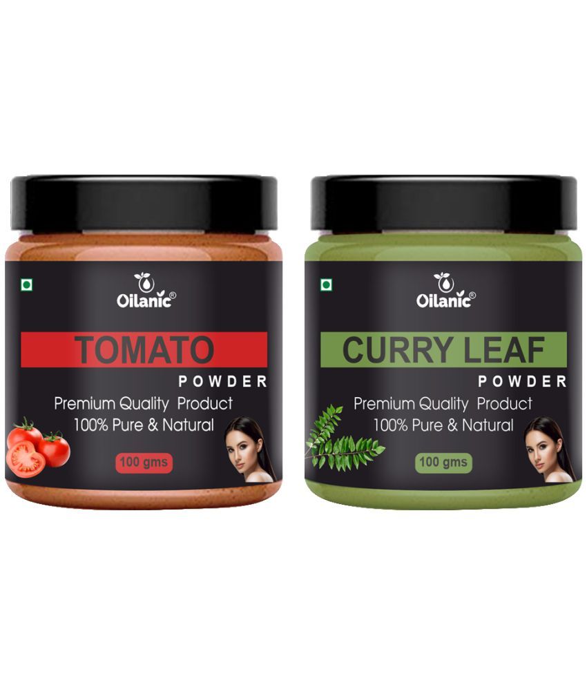     			Oilanic 100% Pure Tomato Powder & Curry Leaf Powder For Skin Hair Mask 200 g Pack of 2