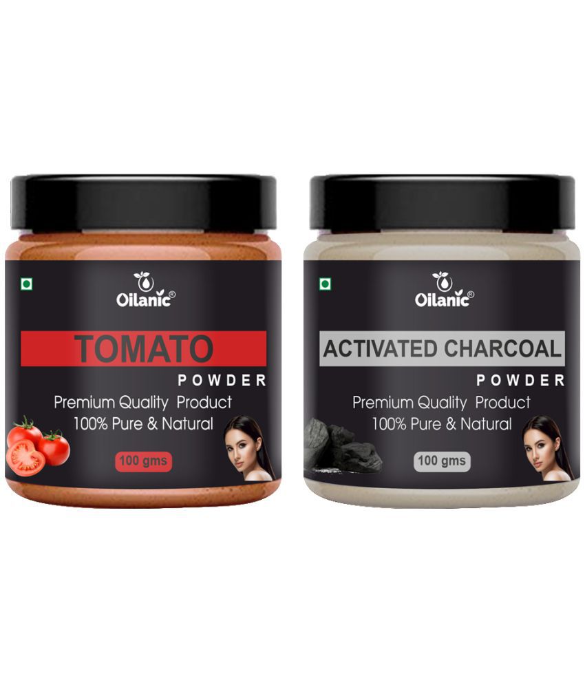     			Oilanic 100% Pure Tomato Powder & Charcoal Powder For Skin Hair Mask 200 g Pack of 2