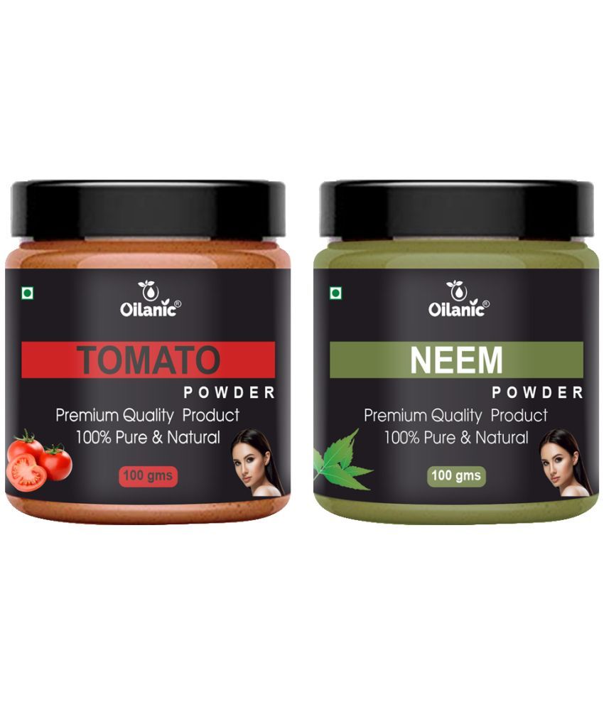     			Oilanic 100% Pure Tomato Powder & Neem Powder For Skincare Hair Mask 200 g Pack of 2