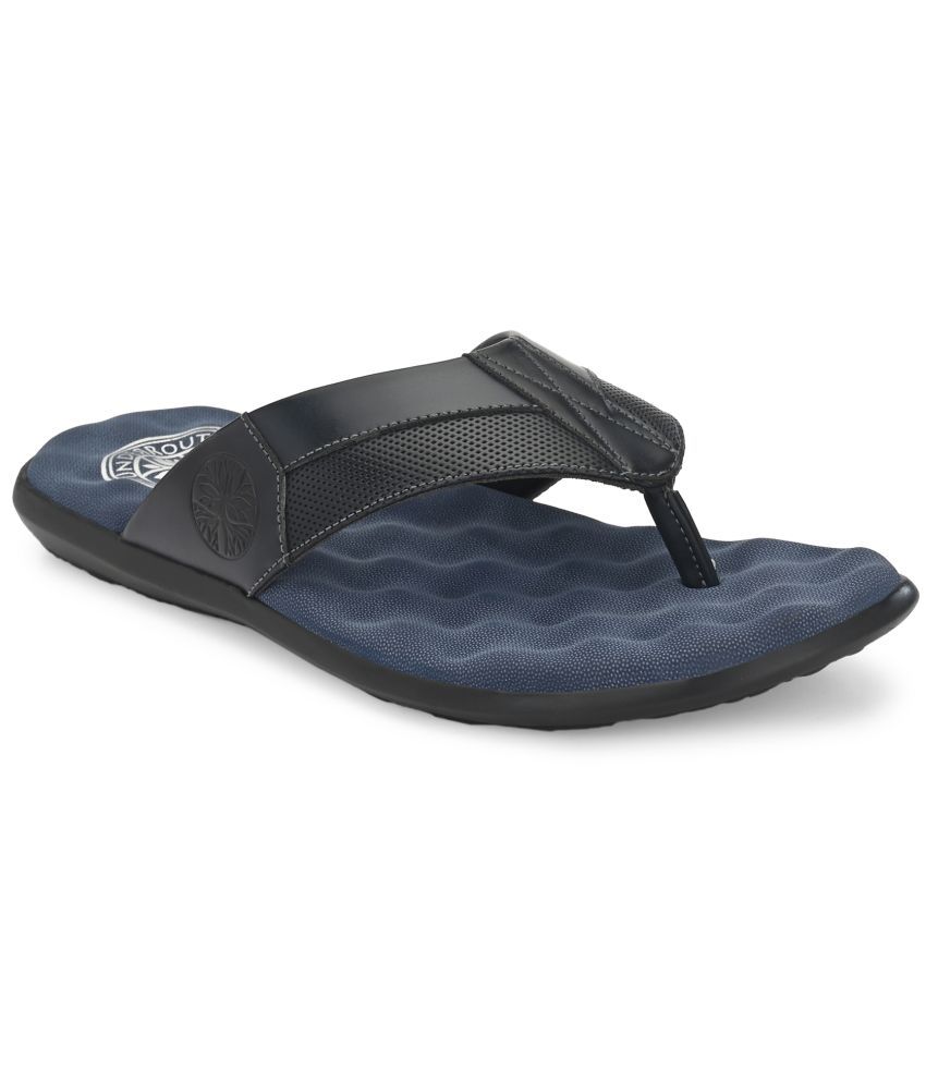     			UNDERROUTE Navy Flip Flops