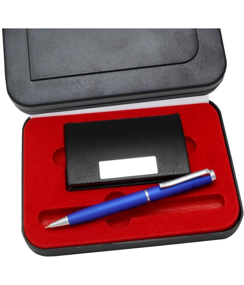     			KK CROSI 2in1 Gift Set Pen and Card Holder Combo for Gifting with Blue Color Pen Gift Set