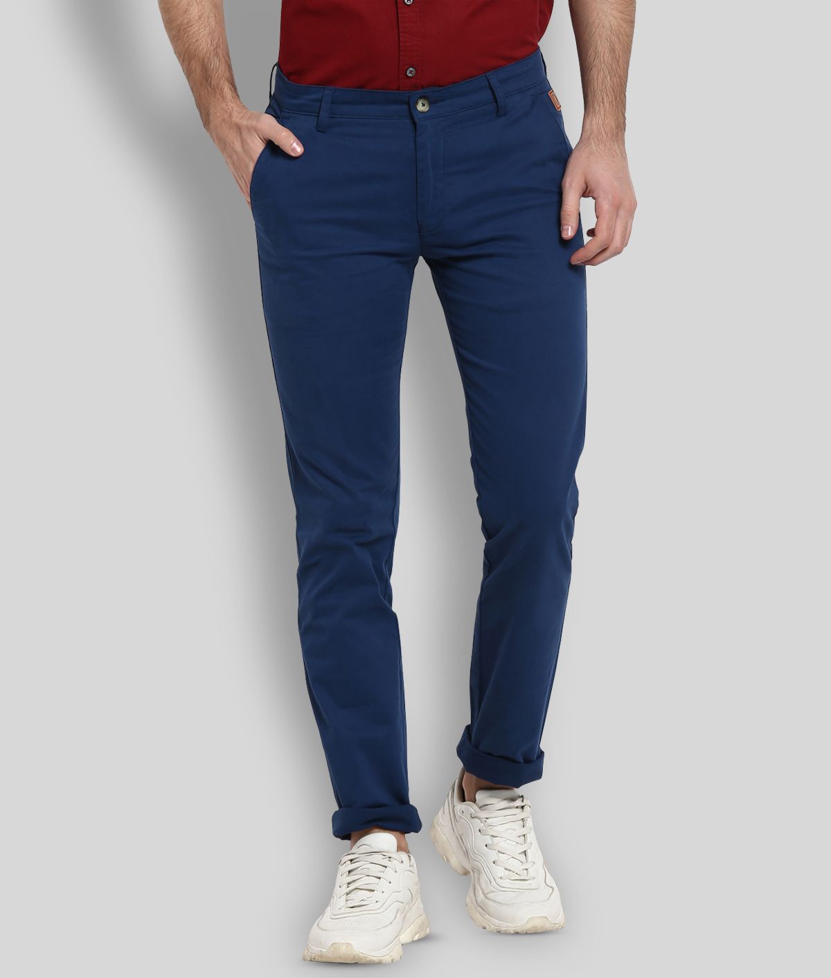     			Urbano Fashion - Blue Cotton Slim Fit Men's Chinos (Pack of 1)