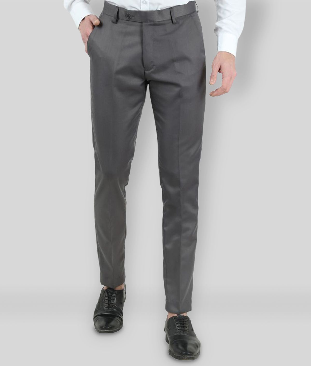     			VEI SASTRE - Grey Cotton Blend Slim Fit Men's Formal Pants (Pack of 1)