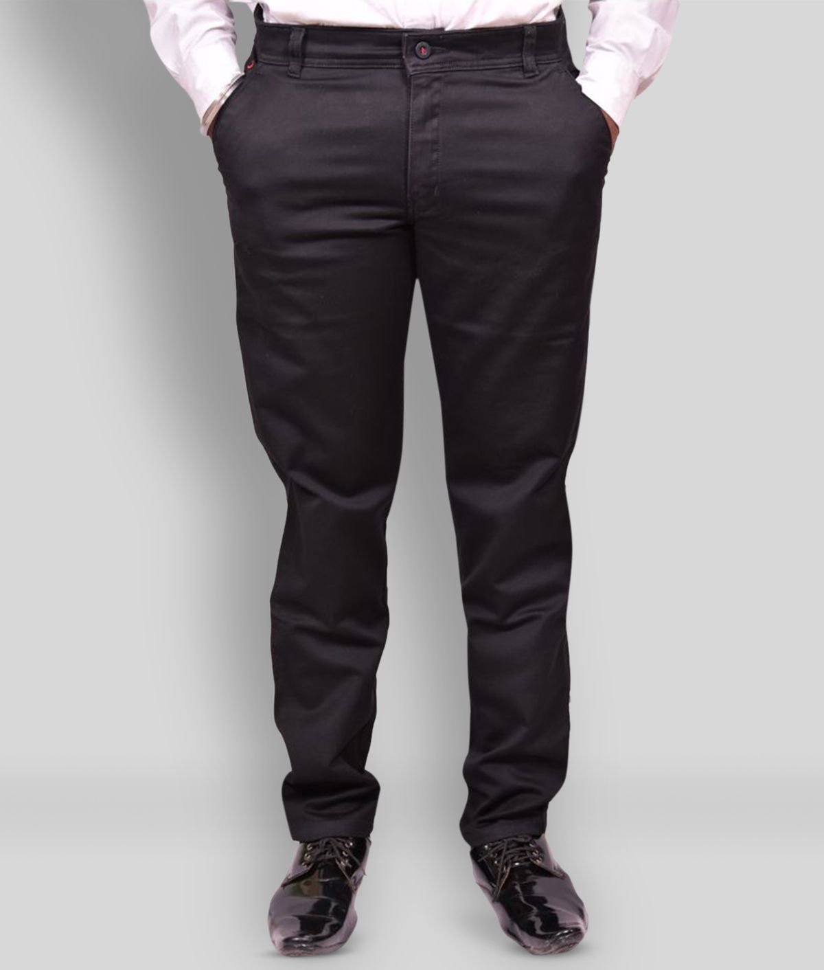 Buy Just Trousers - Black Cotton Blend 