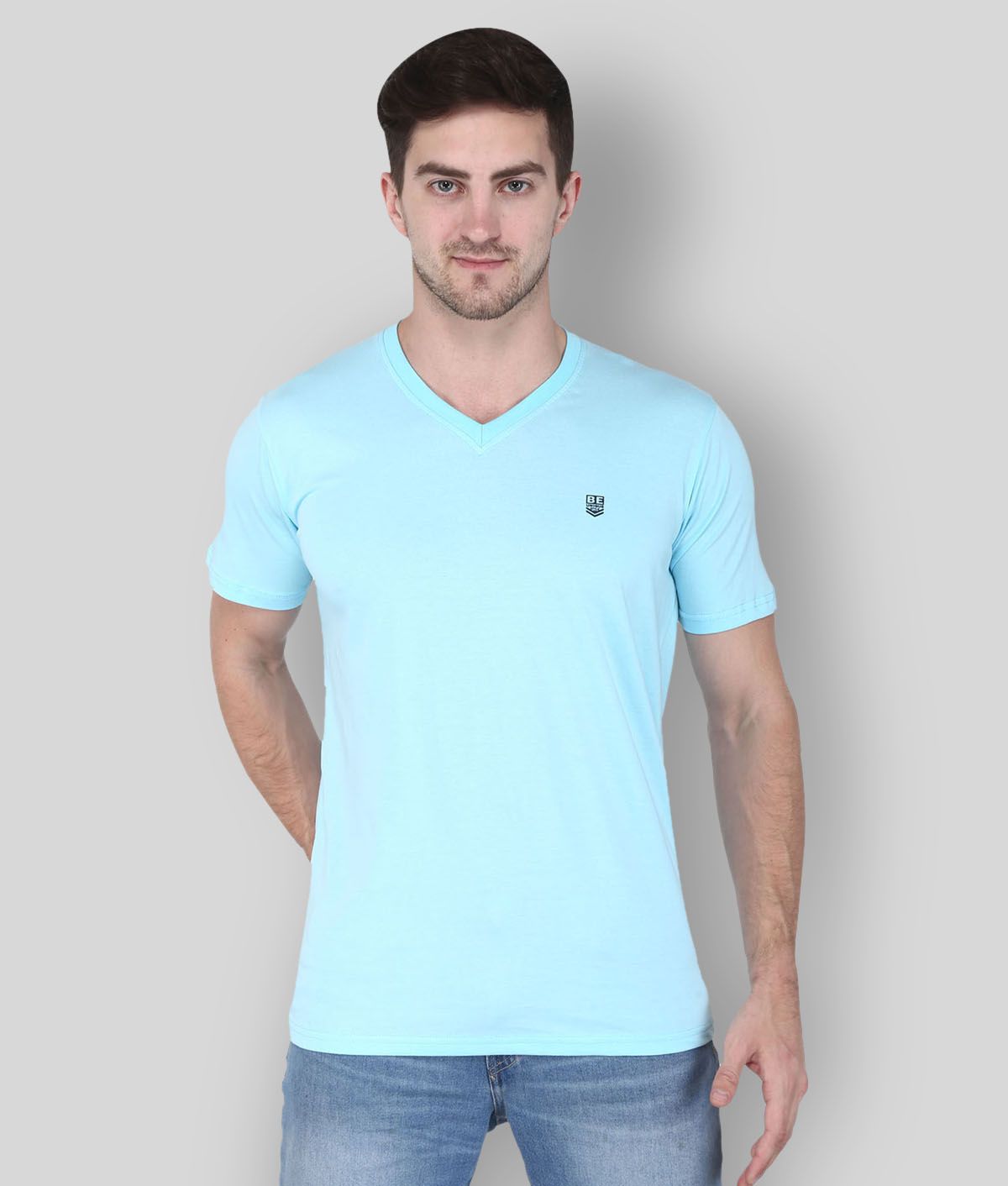 MADTEE - Turquoise Cotton Regular Fit Men's T-Shirt ( Pack of 1 )