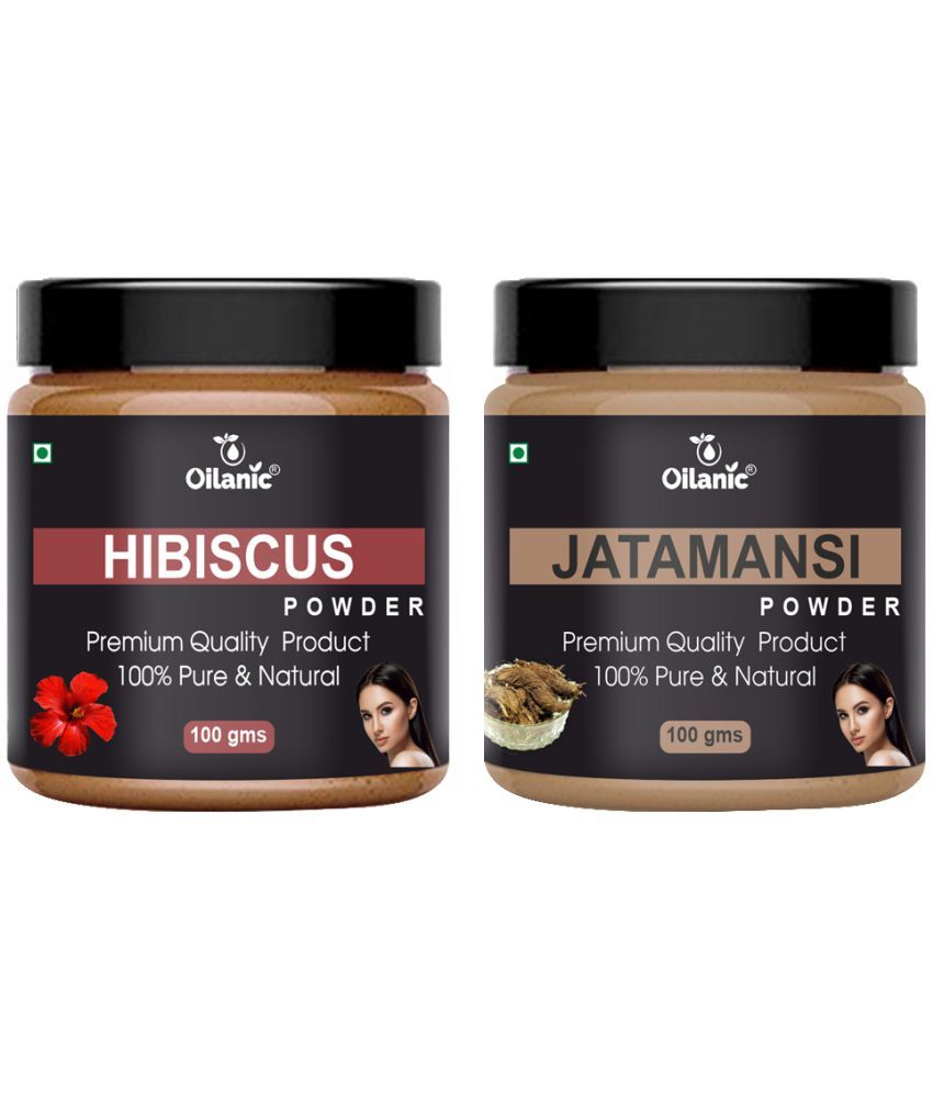     			Oilanic 100% Pure Hibiscus Powder & Jatamansi Powder For Skin Hair Mask 200 g Pack of 2