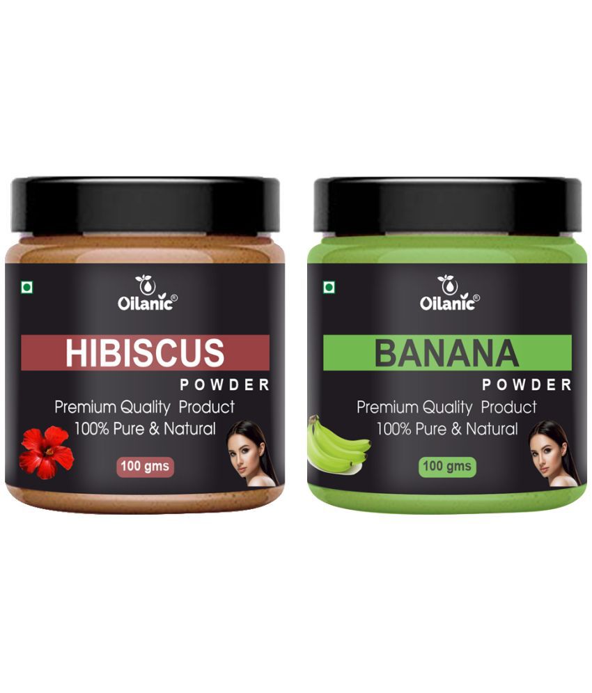     			Oilanic 100% Pure Hibiscus Powder & Banana Powder For Skincare Hair Mask 200 g Pack of 2