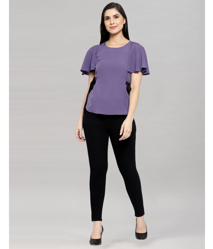 Selvia - Crepe Purple Womens A-Line Top ( Pack of 1 ) - Buy Selvia - Crepe Purple Womens A-Line Top ( Pack of 1 ) Online at... 