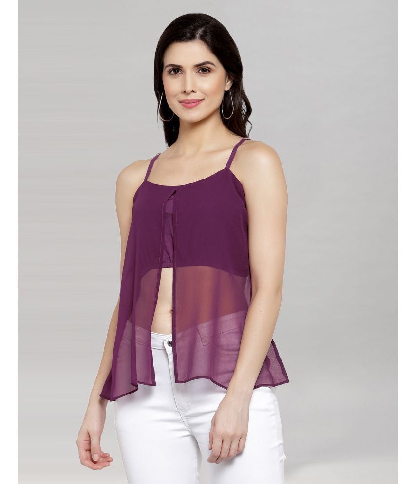     			Selvia - Georgette Purple Women's Blouson Top ( Pack of 1 )