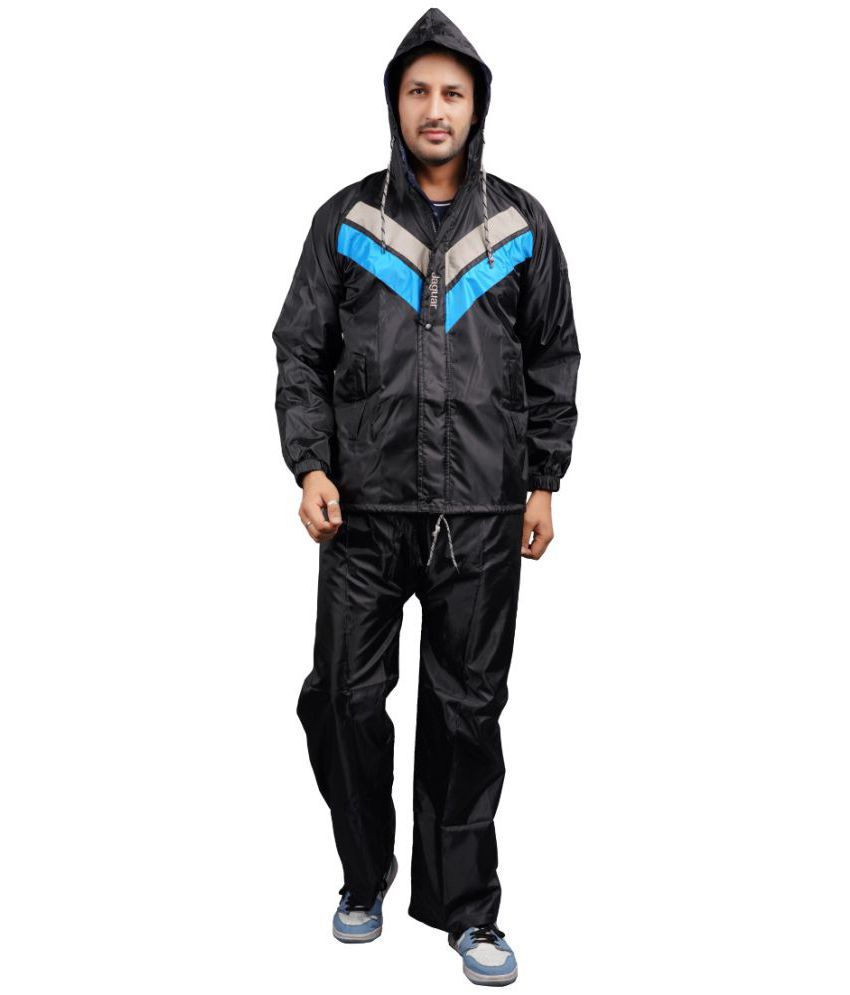 Penyan™  Waterproof Reversible Rain Suit / Rain Coat / Rain Wear (Suitable For Men & Women) (Black) Pack of 1, Size XXL