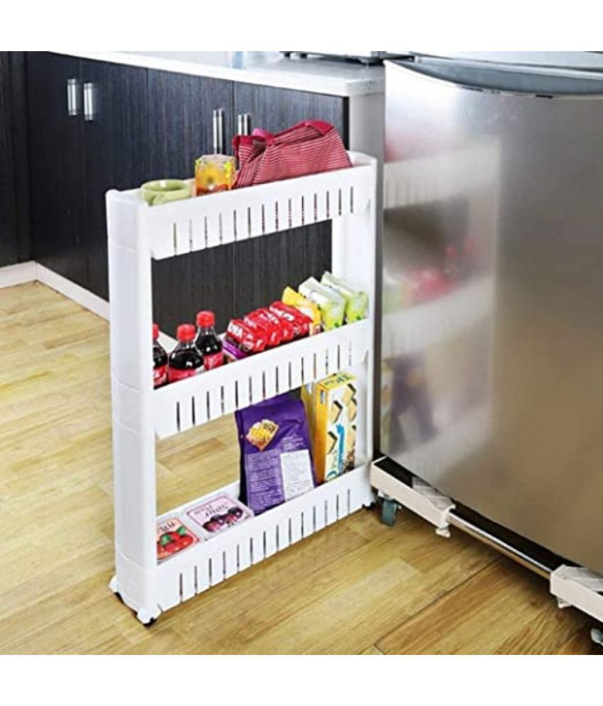 VARKAUS White Plastic Kitchen Trolleys ( Pack of 1 ) Buy Online at