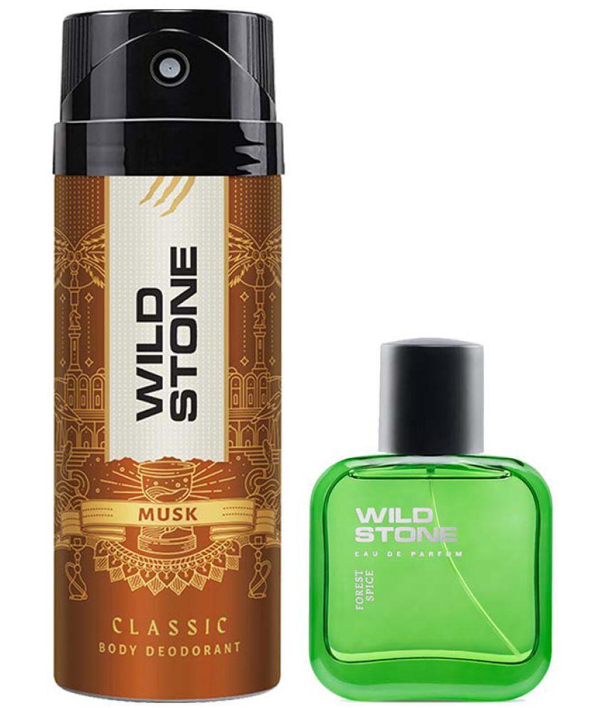     			Wild Stone Classic Musk Deo 225ml & Forest Spice Perfume 50ml, Long Lasting Fragrance for Men (2 Items in the set)