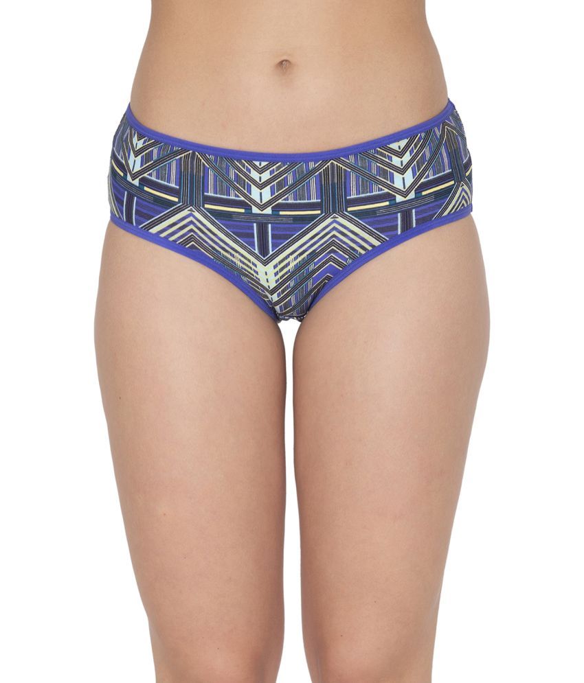     			Clovia - Blue Cotton Printed Women's Hipster ( Pack of 1 )