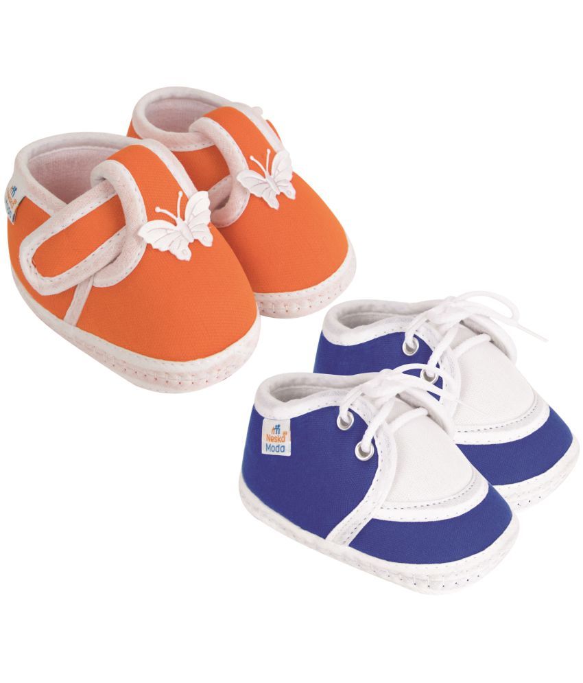     			Neska Moda - Blue Booties For Baby Boy & Baby Girl 9-12 Months ( Pack of 2 )