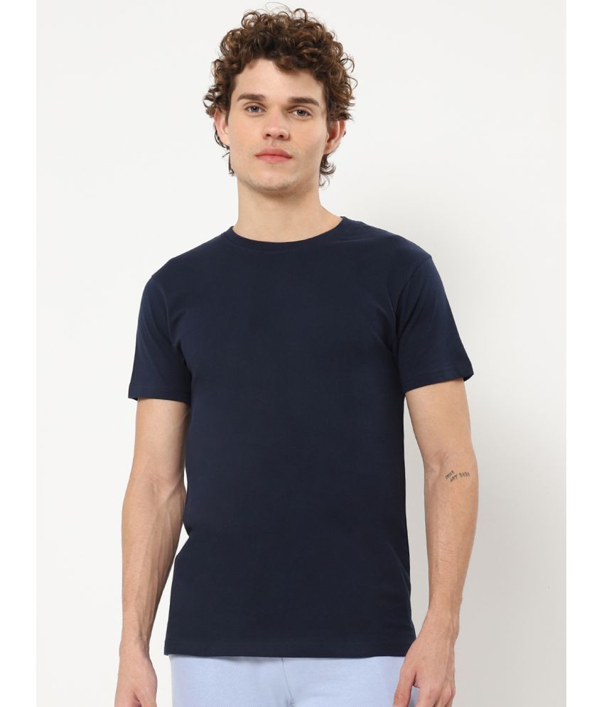     			Bewakoof - Blue Cotton Regular Fit Men's T-Shirt ( Pack of 1 )