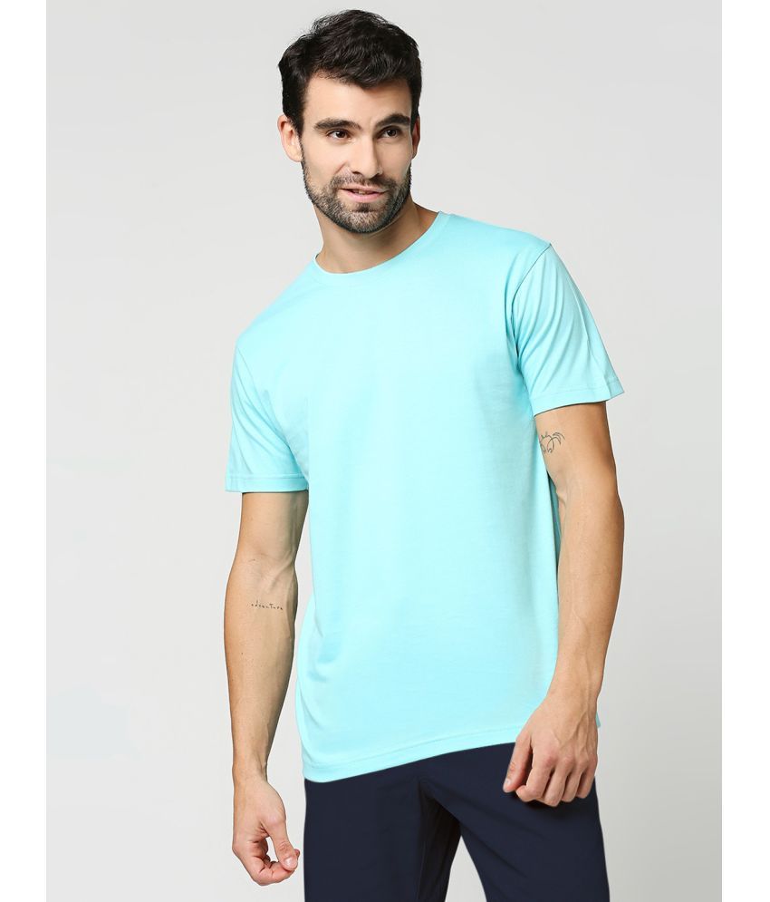     			Bewakoof - Blue Cotton Regular Fit Men's T-Shirt ( Pack of 1 )