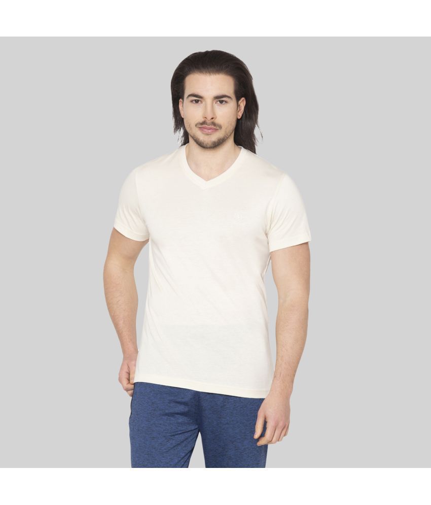     			Bodyactive - Beige Cotton Blend Regular Fit Men's T-Shirt ( Pack of 1 )