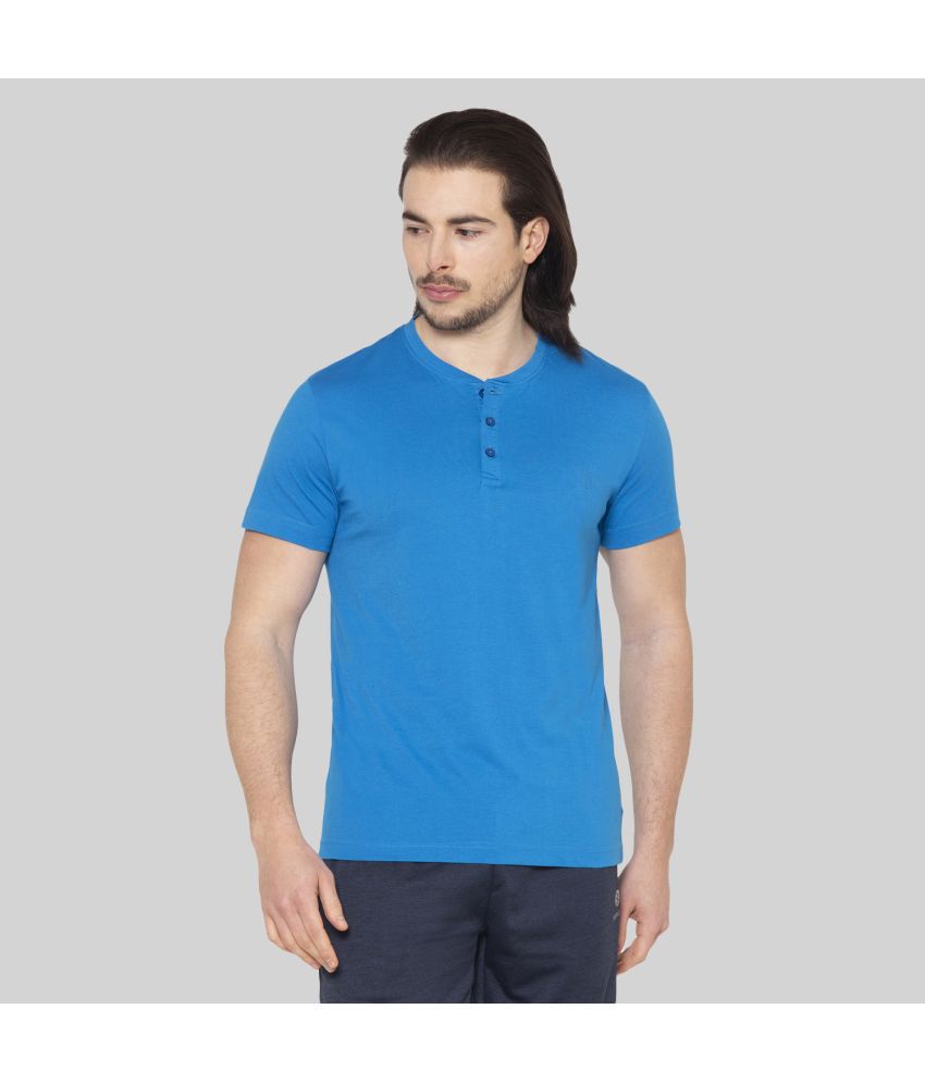     			Bodyactive - Blue Cotton Blend Regular Fit Men's T-Shirt ( Pack of 1 )
