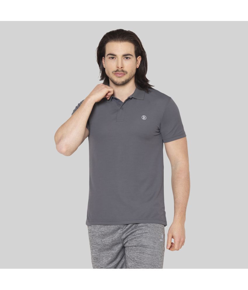     			Bodyactive - Grey Polyester Regular Fit Men's Polo T Shirt ( Pack of 1 )