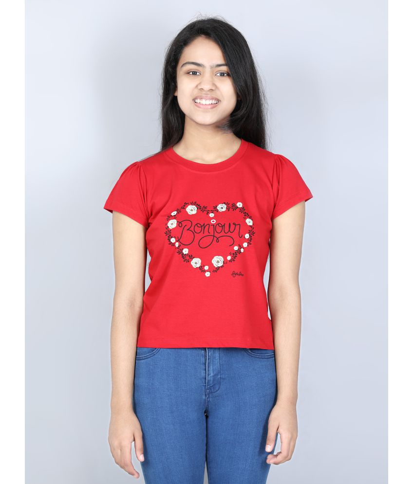     			StyleStone - Red 100% Cotton Girls T-Shirt ( Pack of 1 )