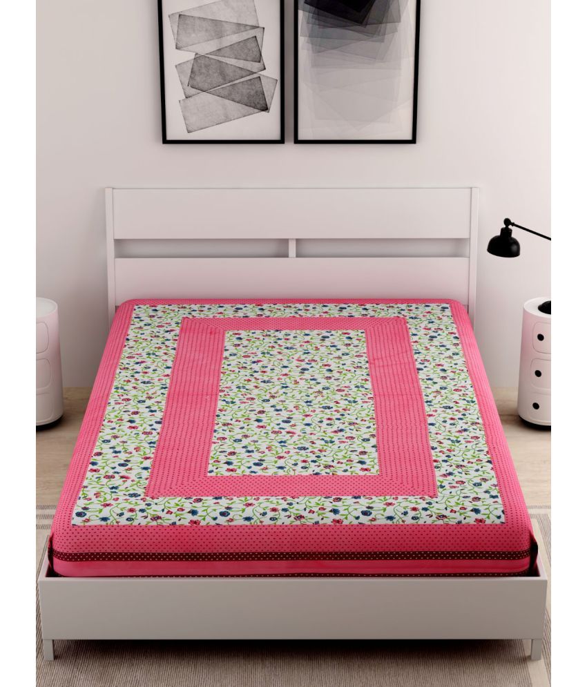     			Uniqchoice - Pink 100% Cotton Single Bedsheet