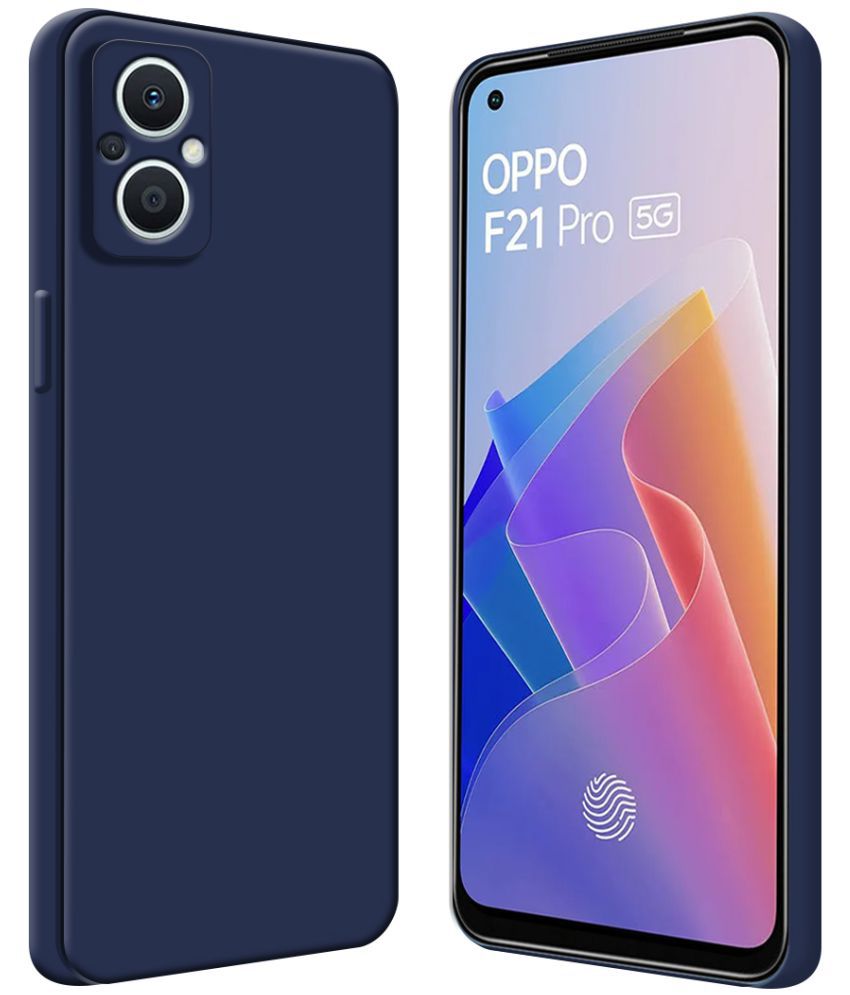 Fashionury - Blue Plain Cases Compatible For Oppo F21 Pro 5G ( Pack of 1 )