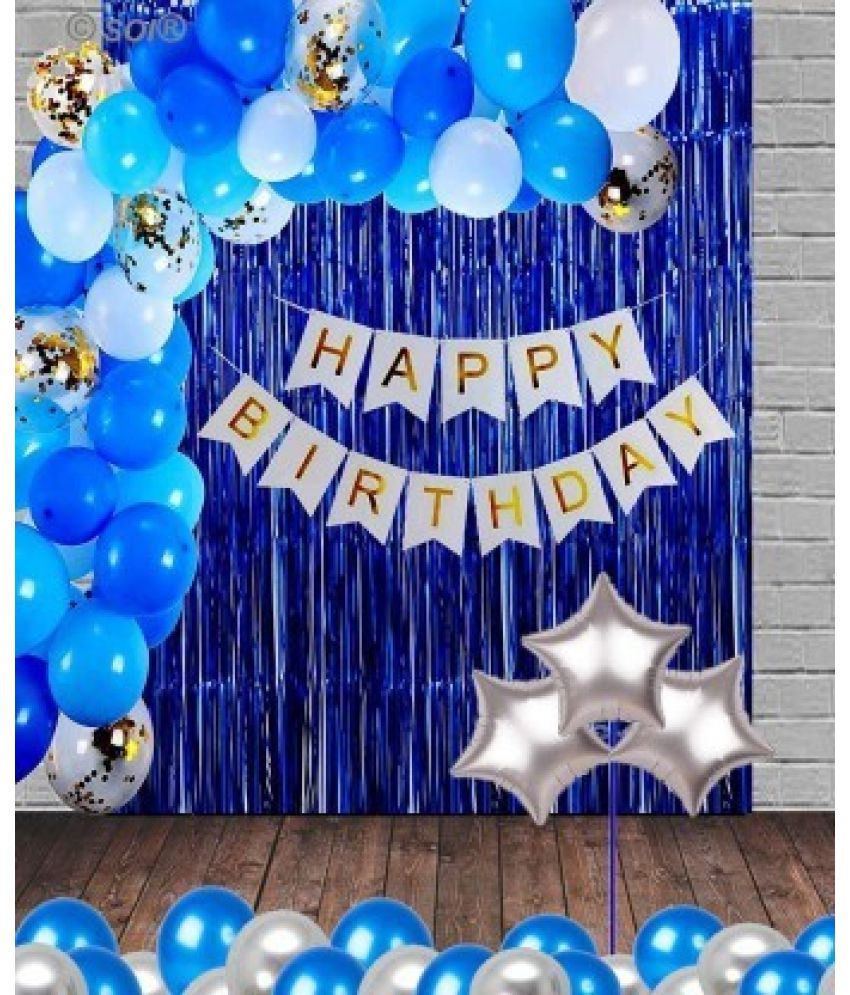 Bubble Trouble Happy Birthday Banner and HD Metallic Confetti Balloons ...