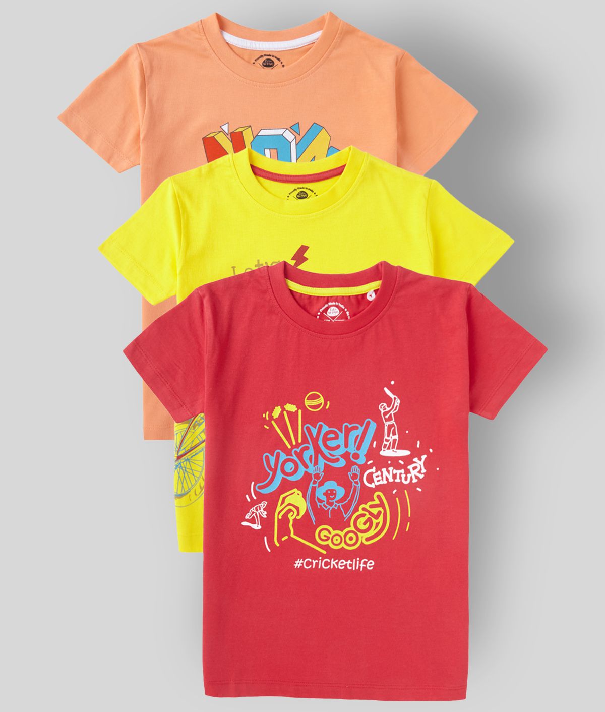 Cub Mcpaws - Multicolor 100% Cotton Boy's T-Shirt ( Pack of 3 )