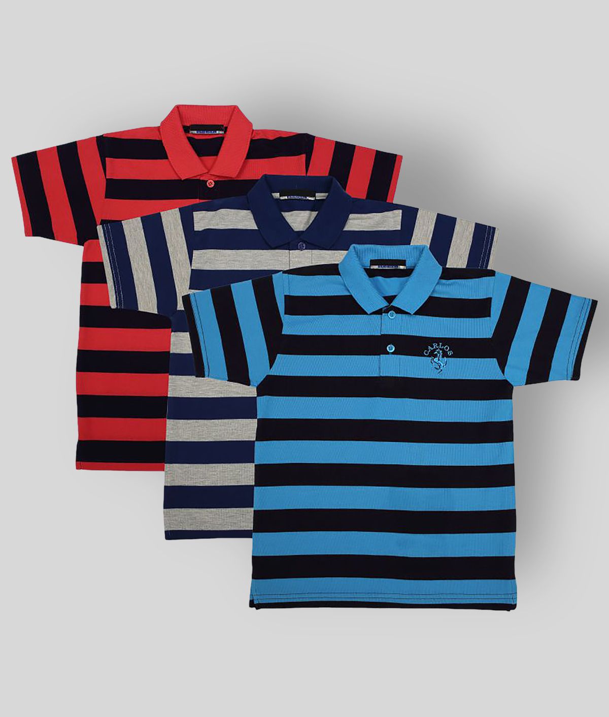     			NEUVIN - Multicolor Cotton Boy's Polo T-Shirt ( Pack of 3 )