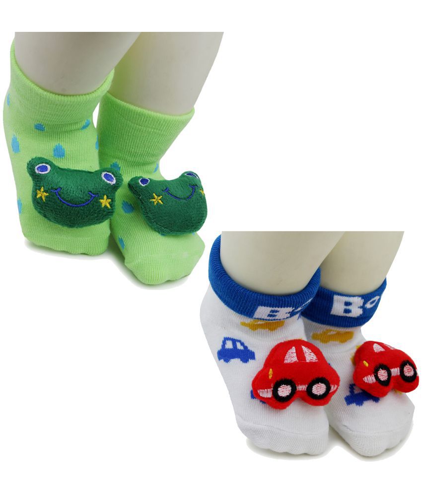 Neska Moda - Multicolor Cotton Boy's Ankle Length Socks ( Pack of 2 )
