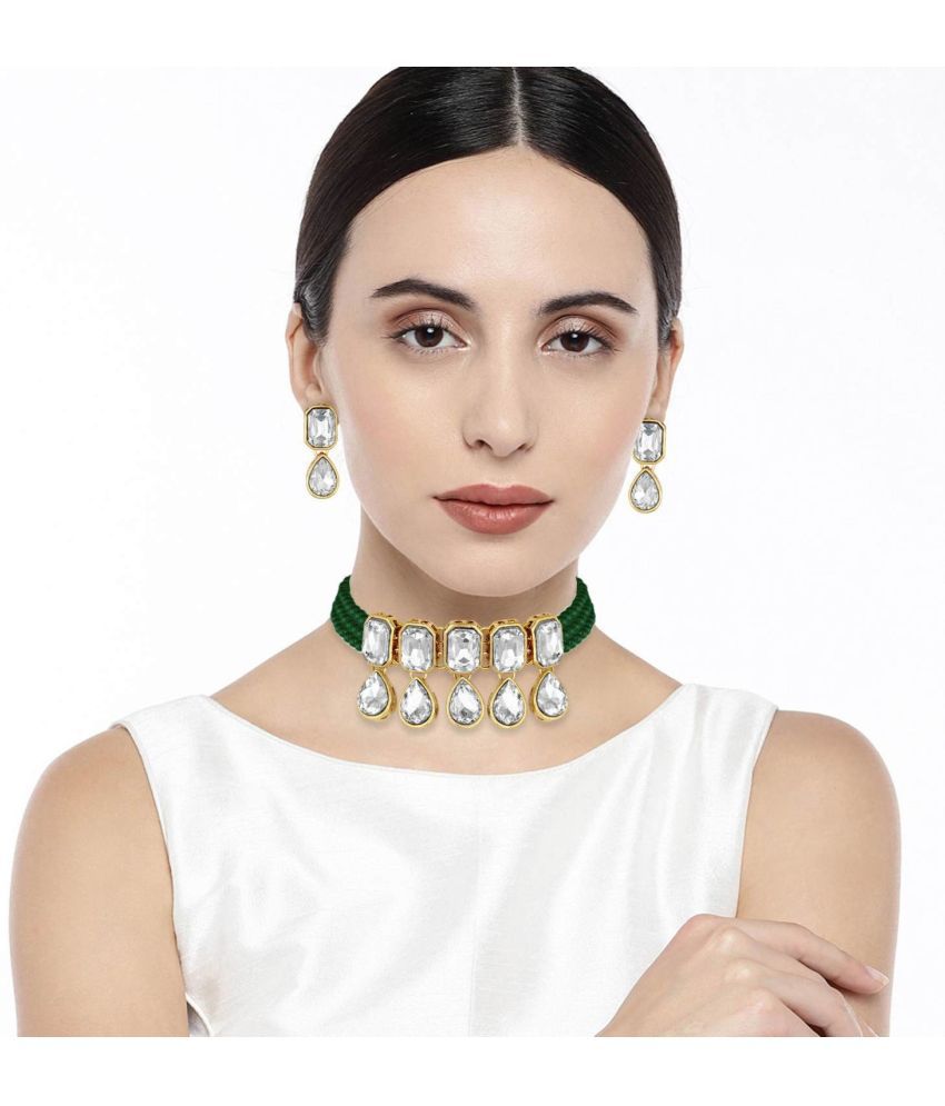    			I Jewels - Alloy Green Necklace Set ( Pack of 1 )