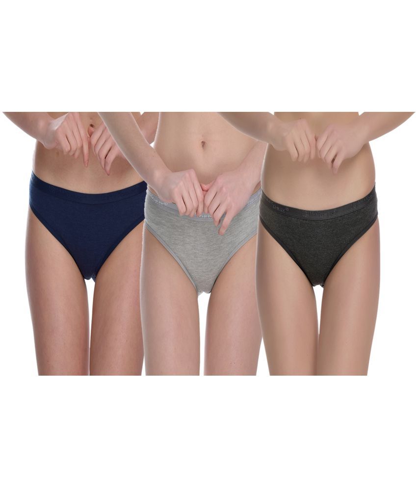     			Elina - Cotton Solid Multi Color Women's Briefs ( Pack of 3 )