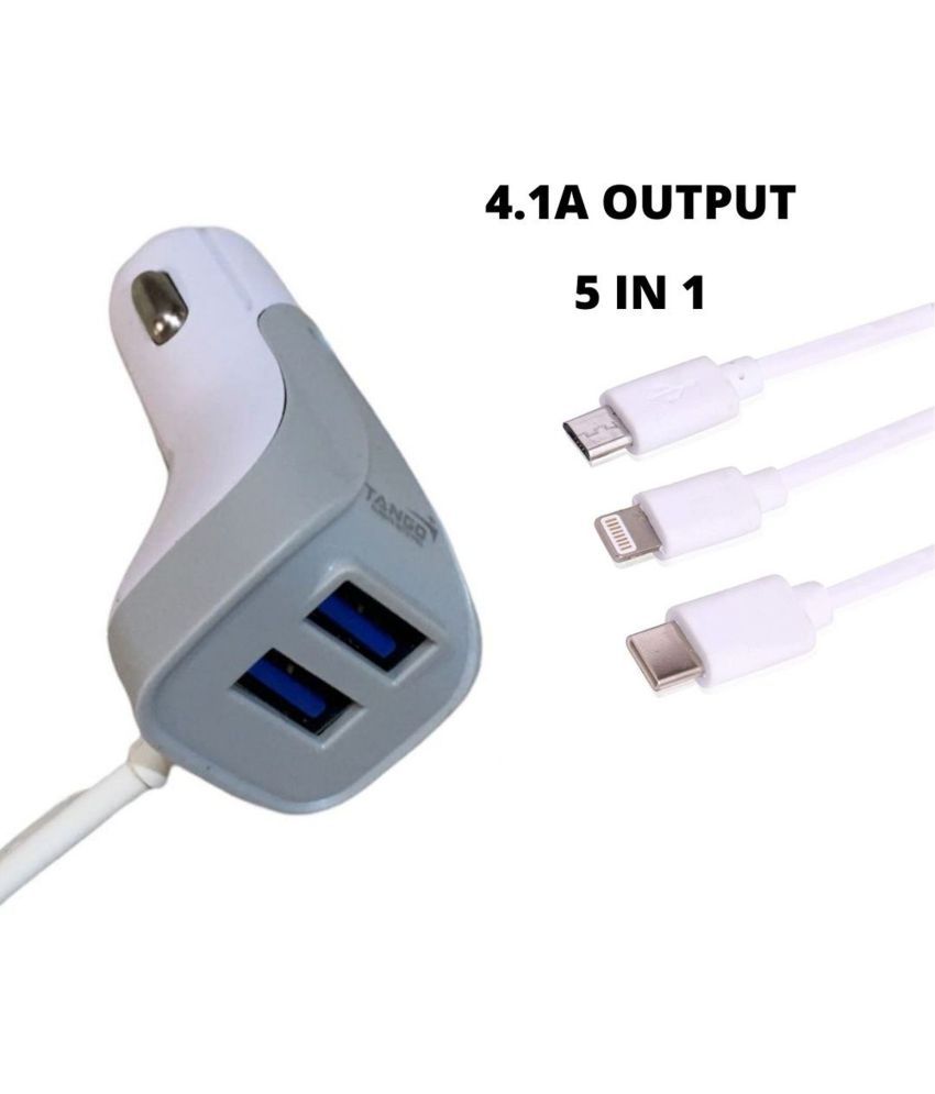 thriftkart Car Mobile Charger 4.1A 5 IN 1 White