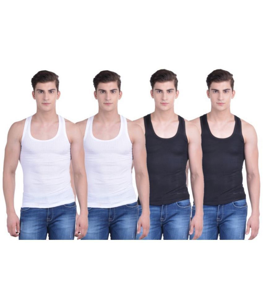     			Pack of 4 Dollar Bigboss - Cotton Blend Multi Men's Vest