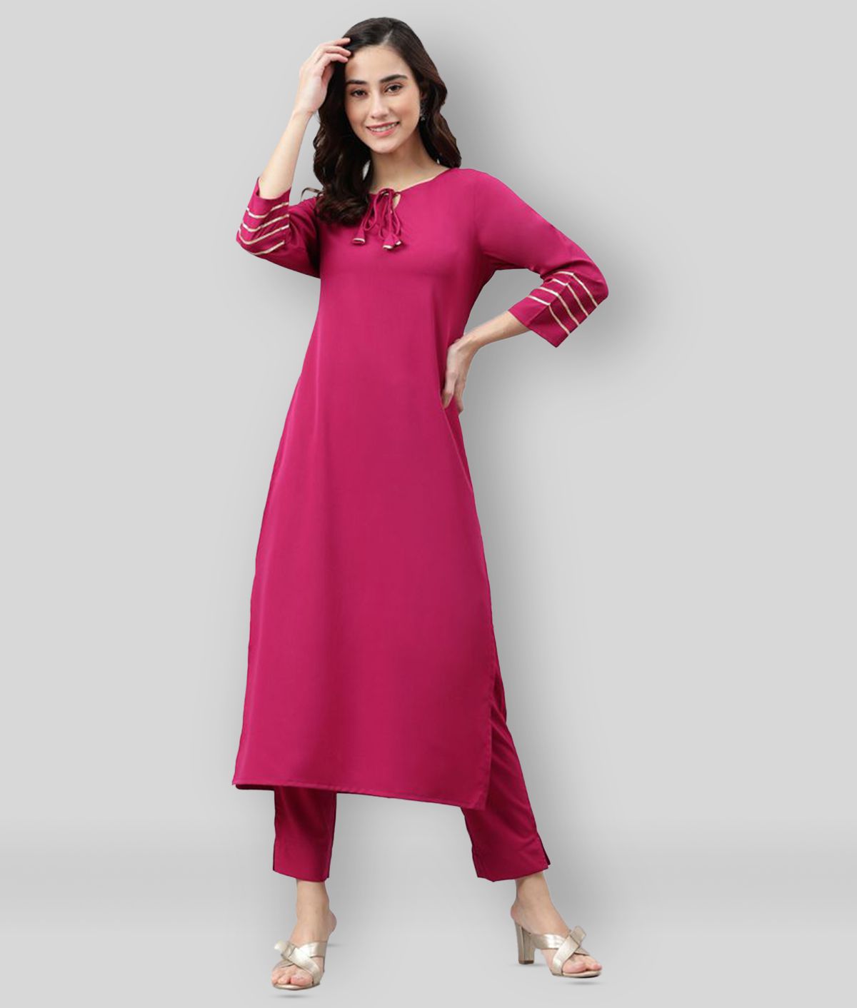     			Janasya - Purple Straight Crepe Women's Stitched Salwar Suit ( Pack of 1 )
