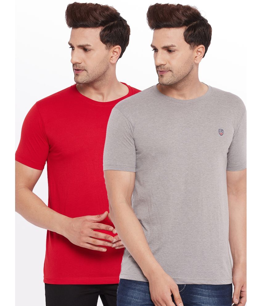     			Lycos - Cotton Blend Regular Fit Grey Men's T-Shirt ( Pack of 2 )