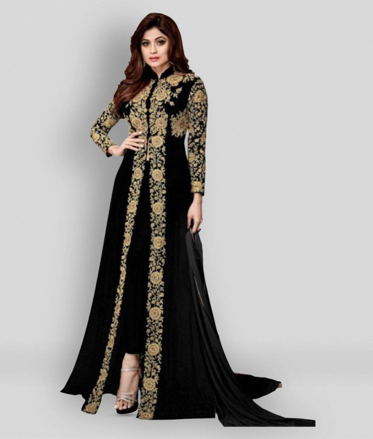 straight black gown