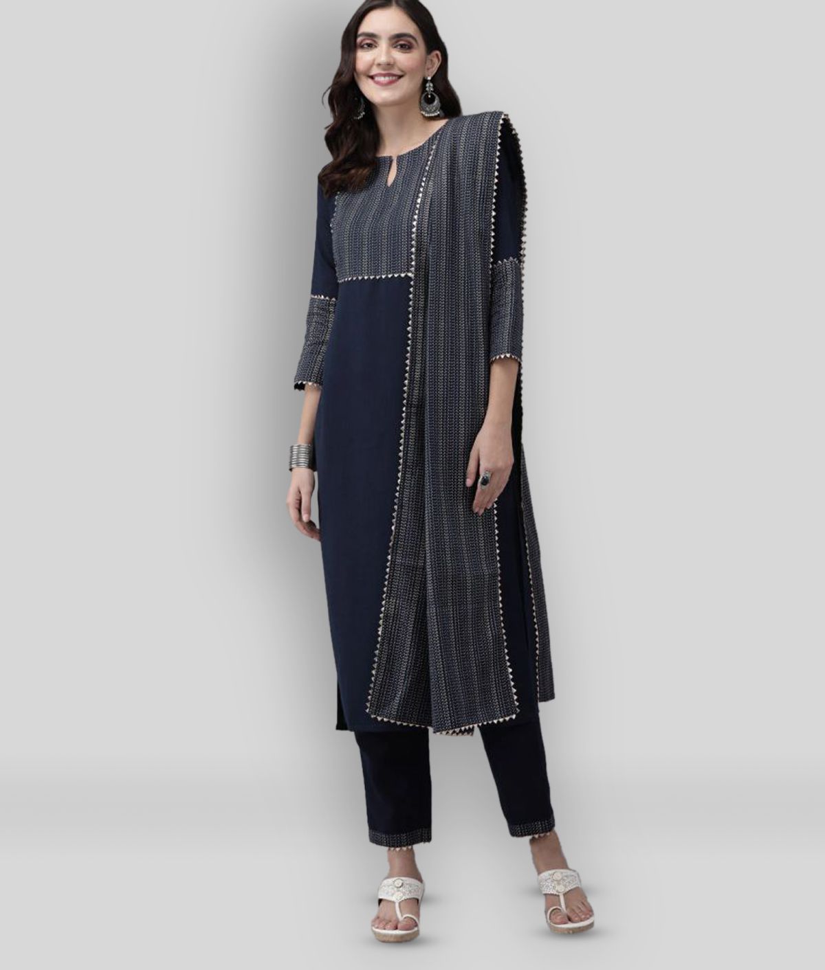     			The Style Story - Black Straight Rayon Women's Stitched Salwar Suit ( Pack of 1 )