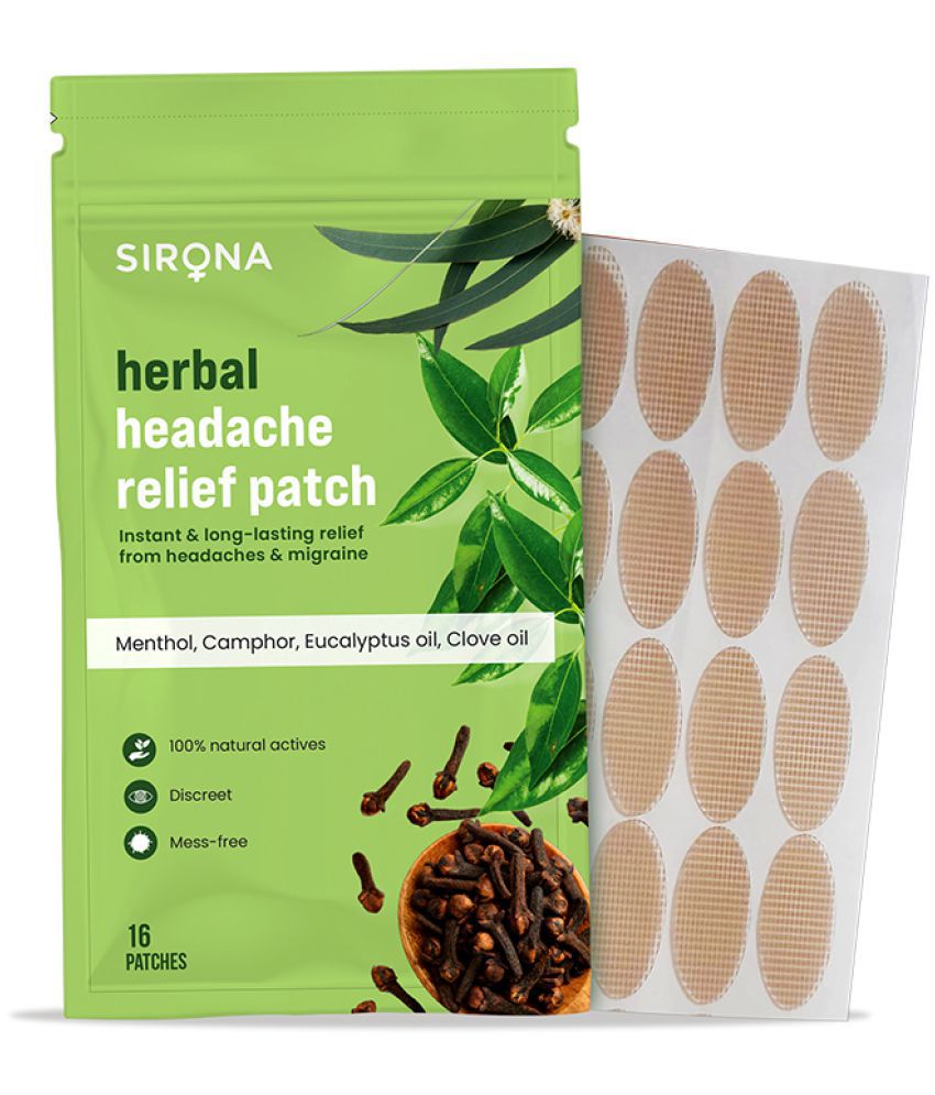     			Sirona Herbal Pain Relief Patches for Instant Relief from Headaches and Migraine with Menthol, Camphor, Eucalyptus and Clove Oil