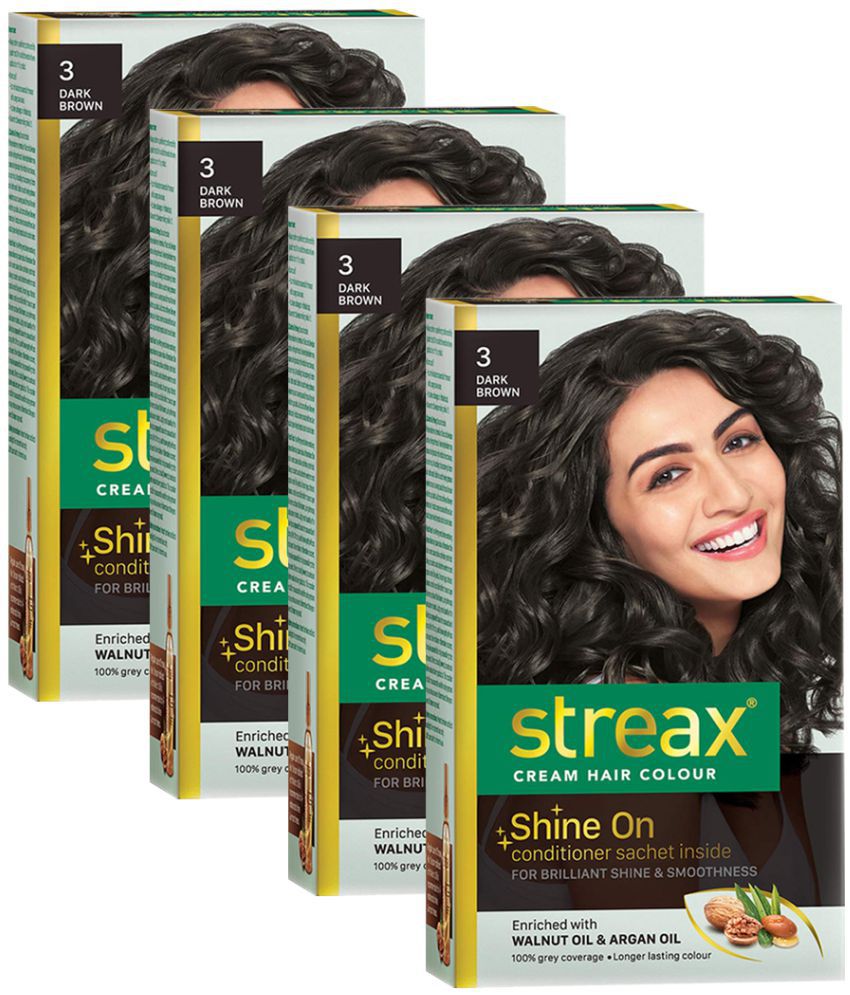 Streax Permanent Hair Color Dark Brown 120 mL Pack of 4: Buy Streax  Permanent Hair Color Dark Brown 120 mL Pack of 4 at Best Prices in India -  Snapdeal