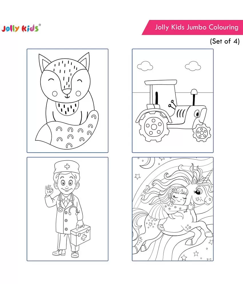 Jolly Kids Jumbo Colouring Books For Kids Set of 4