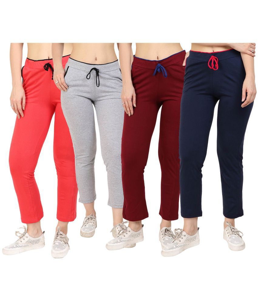    			Diaz - 100% Cotton Multicolor Women's Running Trackpants ( Pack of 4 )