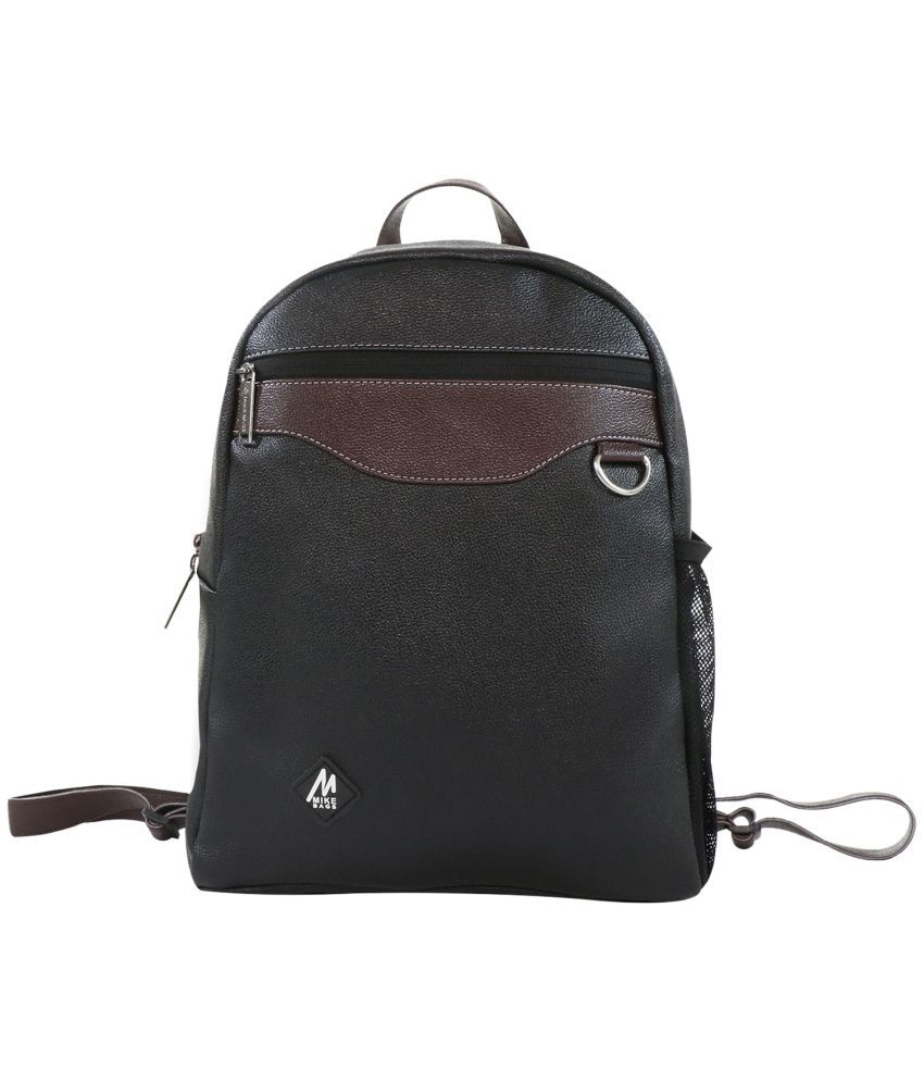     			MIKE 13 Ltrs Black Leather College Bag