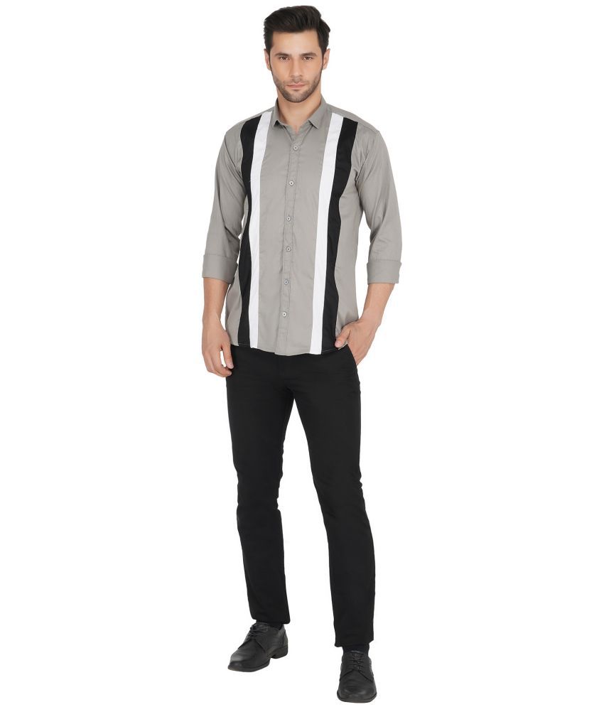     			Singularity - Cotton Blend Regular Fit Dark Grey Men's Casual Shirt ( Pack of 1 )