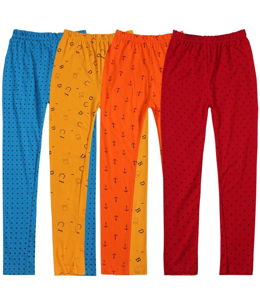     			Diaz Pack of 4 Girls 100% Cotton Leggings ( Multicolor )