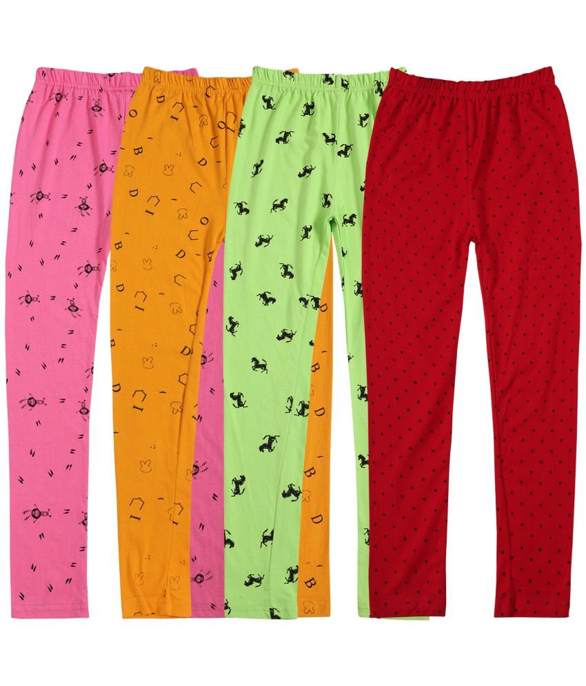     			Diaz - 100% Cotton Printed Multicolor Girls Leggings ( Pack of 4 )